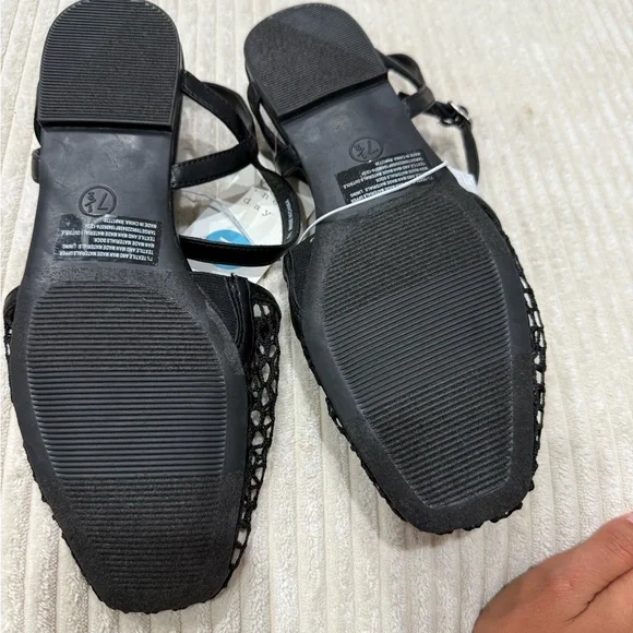 Women's Vanna Fishnet Slingback Flats - A New Day Black 7.5 | Brand New! - Picture 9 of 9